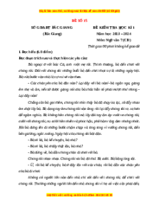 Đề thi cuối kì 1 Ngữ Văn 7 Cánh diều (Đề 15)