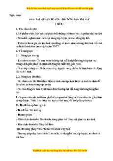 Giáo án Gdtc 3 Bài 4 Kết nối tri thức: Bài tập di chuyển tung và bắt bóng bằng hai tay