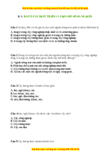 Trắc nghiệm Bài 8 Địa lí 9: Sự phát triển và phân bố nông nghiệp