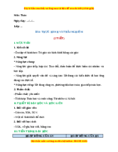 Giáo án Thực hành và trải nghiệm Toán 2 Chân trời sáng tạo