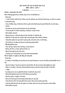 Đề cương Cuối kì 2 GDCD 8 Chân trời sáng tạo (có lời giải)