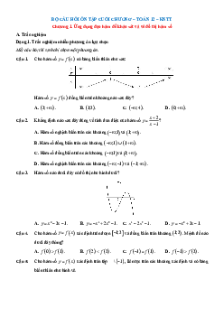 Bài tập ôn tập + Đề kiểm tra Toán 12 Kết nối tri thức theo chương