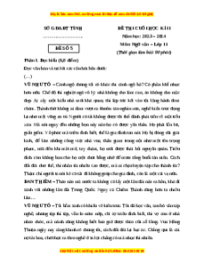Đề thi cuối kì 2 Ngữ văn 11 Cánh diều (Đề 5)