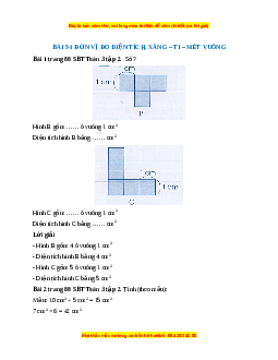 VBT Toán lớp 3 Bài 94 (Cánh diều): Đơn vị đo diện tích. Xăng-ti-mét vuông