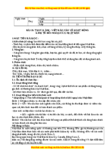 Giáo án Bài 25 Địa lí 11 Kết nối tri thức (2024): Thực hành viết báo cáo về hoạt động kinh tế đối ngoại của Nhật Bản