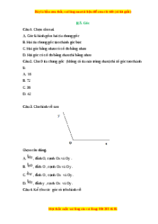 Trắc nghiệm Góc Toán 6 Kết nối tri thức