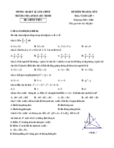 Bộ 10 đề thi cuối kì 2 Toán 7 Hà Nội có đáp án