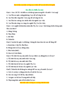 Trắc nghiệm Bài 13 Lịch sử 6 Cánh diều: Nước Âu Lạc