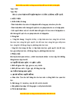 Giáo án Làm tròn số thập phân và ước lượng kết quả Toán 6 Chân trời sáng tạo