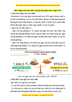 Lý thuyết Kinh tế pháp luật 10 Chân trời sáng tạo Bài 6: Ngân sách nhà nước và thực hiện pháp luật về ngân sách
