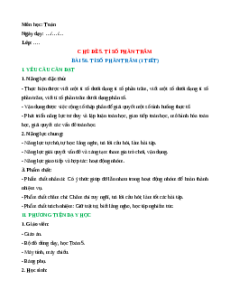 Giáo án Tỉ số phần trăm Toán lớp 5 Chân trời sáng tạo