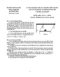 Đề thi HSG Vật Lí 10 Trường THPT Chuyên Hùng Vương - Bình Dương