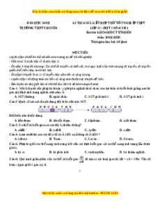 Đề thi thử Sinh Học Sở Nghệ An lần 1 năm 2021