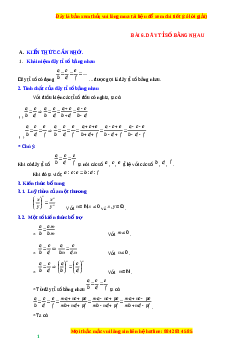 Chuyên đề Dãy tỉ số bằng nhau Toán 7 Cánh diều