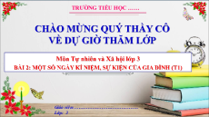 Giáo án Powerpoint Bài 2: Một số ngày kỉ niệm, sự kiện gia đình Tự nhiên xã hội lớp 3 Cánh diều