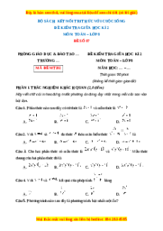Đề thi giữa kì 2 Toán 8 Kết nối tri thức (Đề 7)