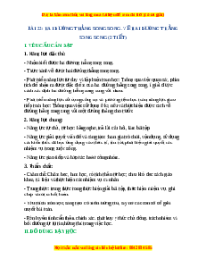 Giáo án Hai đường thẳng song song. Vẽ hai đường thẳng song song Toán lớp 4 Cánh diều