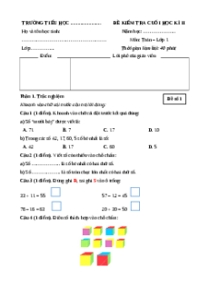 Bộ 5 đề thi cuối kì 2 Toán lớp 1 Vì sự bình đẳng và dân chủ trong giáo dục có đáp án