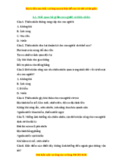 Trắc nghiệm Bài 28 Địa lí 6 Kết nối tri thức: Mối quan hệ giữa con người và thiên nhiên