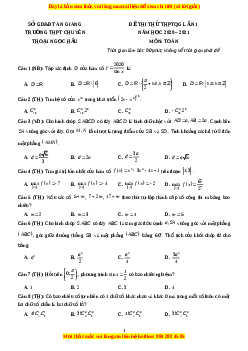 Đề thi thử Toán trường Chuyên Thoại Ngọc Hầu năm 2021