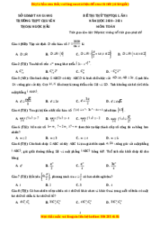 Đề thi thử Toán trường Chuyên Thoại Ngọc Hầu năm 2021