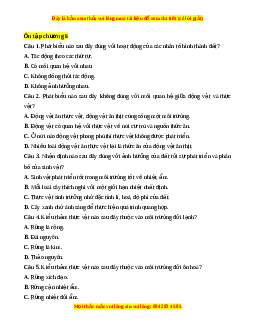 Trắc nghiệm Ôn tập chương 6 Địa lí 10 Chân trời sáng tạo