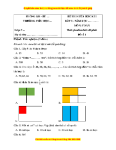 Đề thi giữa kì 1 Toán lớp 3 Cánh diều (Đề 1)