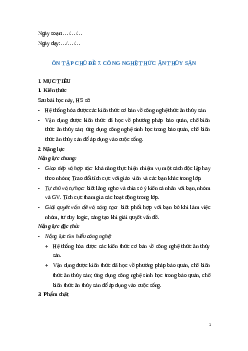 Giáo án Ôn tập chủ đề 7 Công nghệ 12 Cánh diều