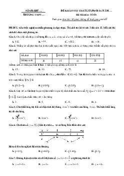 Bộ 3 đề thi khảo sát chất lượng đầu năm Toán 12 năm 2025 (có đáp án)
