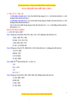 Chuyên đề Dấu hiệu chia hết cho 2, cho 5 Toán 6 Cánh diều