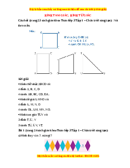 Giải Sgk Toán lớp 3 Bài 12: Hình tam giác. Hình tứ giác (Chân trời sáng tạo)