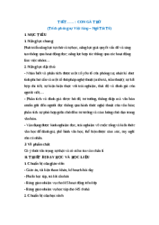 Giáo án Con gà thờ Ngữ Văn 12 Chân trời sáng tạo
