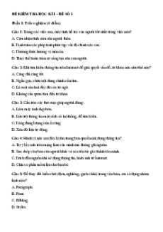 Bộ 6 đề thi Cuối kì 1 Tin học lớp 5 Kết nối tri thức có đáp án