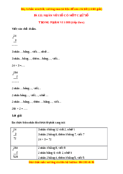 VBT Toán lớp 3 Bài 33 (Chân trời sáng tạo): Nhân với số có một chữ số trong phạm vi 1000 (tiếp theo)