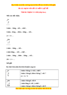 VBT Toán lớp 3 Bài 33 (Chân trời sáng tạo): Nhân với số có một chữ số trong phạm vi 1000 (tiếp theo)