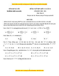 Đề thi thử Toán trường Kim Liên năm 2021