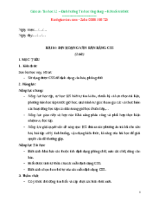 Giáo án Bài 14: Định dạng văn bản bằng CSS Tin học 12 Kết nối tri thức