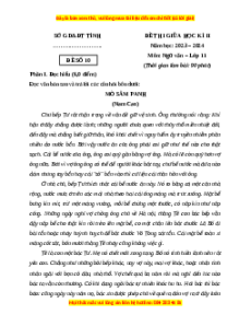 Đề thi giữa kì 2 Ngữ văn 11 Cánh diều (Đề 10)