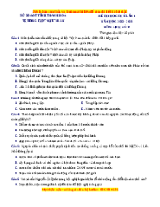 Đề thi thử Lịch sử trường Như Xuân - Thanh Hóa lần 1 năm 2023