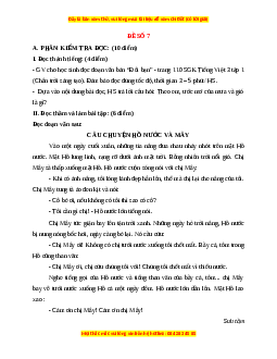 Đề thi cuối kì 1 Tiếng Việt lớp 3 Chân trời sáng tạo - Đề 7