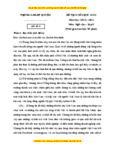 Đề thi cuối kì 2 Ngữ văn 8 Kết nối tri thức (Đề 9)