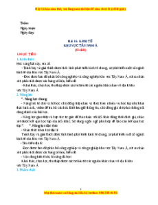 Giáo án Bài 16 Địa lí 11 Kết nối tri thức (2024): Kinh tế khu vực Tây Nam Á