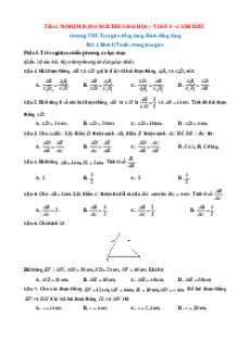 Trắc nghiệm Toán 8 Cánh diều Chương 8 (có đúng sai, trả lời ngắn)