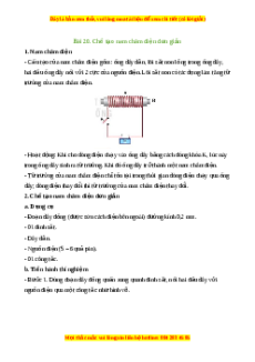 Lý thuyết KHTN 7 Kết nối tri thức Bài 20: Chế tạo nam châm điện đơn giản