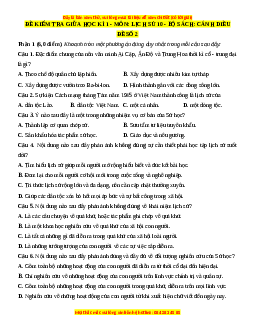 Đề thi giữa kì 1 Lịch sử 10 Cánh diều - Đề 2