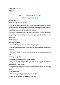 Giáo án Mấy ý nghĩ về thơ Ngữ Văn 12 Kết nối tri thức