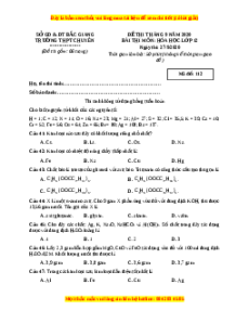 Đề thi thử Hóa Học trường Chuyên Bắc Giang năm 2021