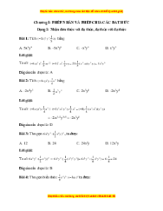 Bài tập trắc nghiệm Toán 8 (Học kì 1) có lời giải
