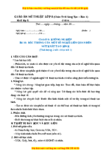 Giáo án Bài 16 Mĩ thuật 8 Chân trời sáng tạo (Bản 1): Đặc trưng của một số nghề Mĩ thuật tạo hình