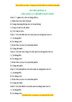 Trắc nghiệm Ôn tập chương 2: Bảo quản và chế biến thực phẩm Công nghệ 6 Kết nối tri thức